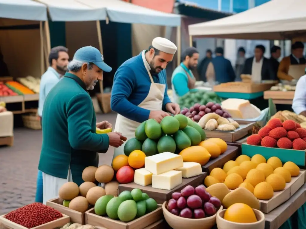 Un mercado bullicioso en Montevideo que refleja la influencia de la inmigración en la gastronomía uruguaya