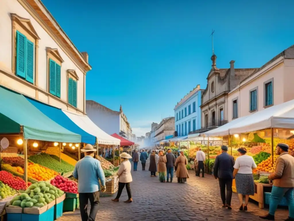 Un mercado local en Uruguay rebosante de vida y color