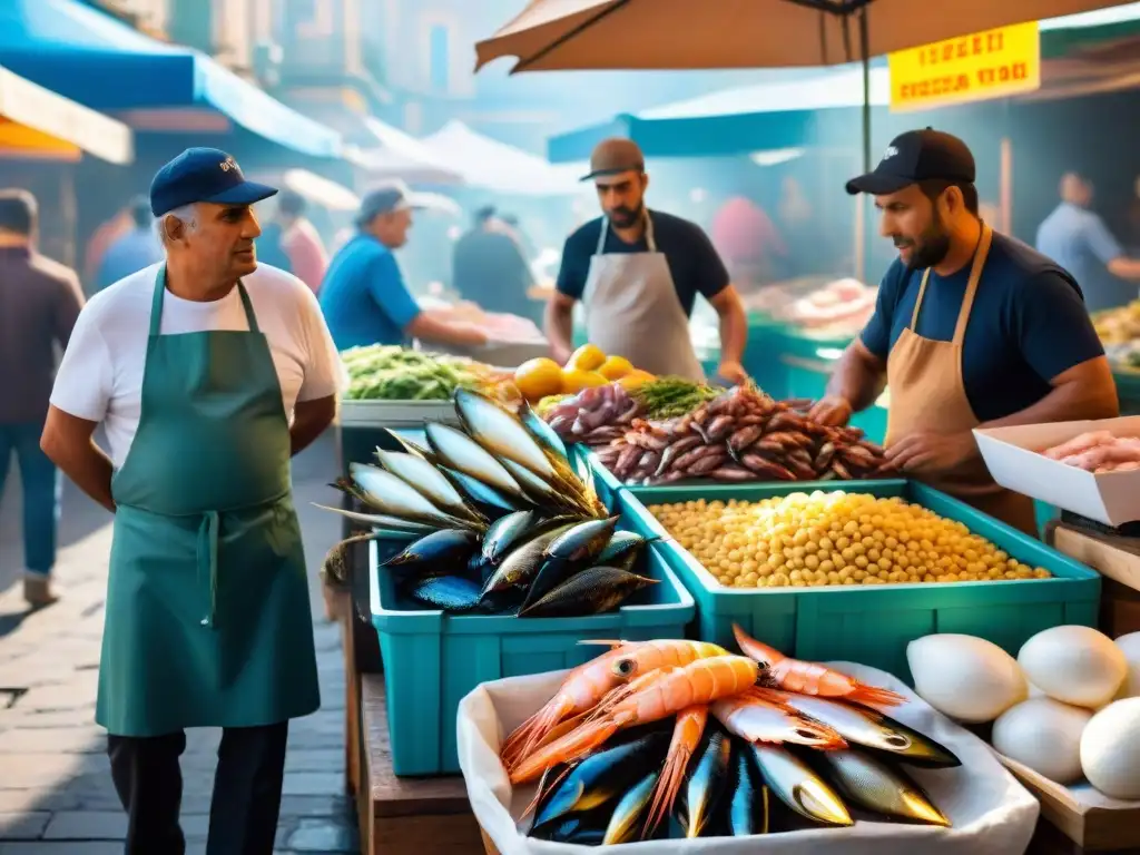 Mercado del Puerto en Montevideo: pescados y mariscos frescos, ambiente auténtico y vibrante en Uruguay