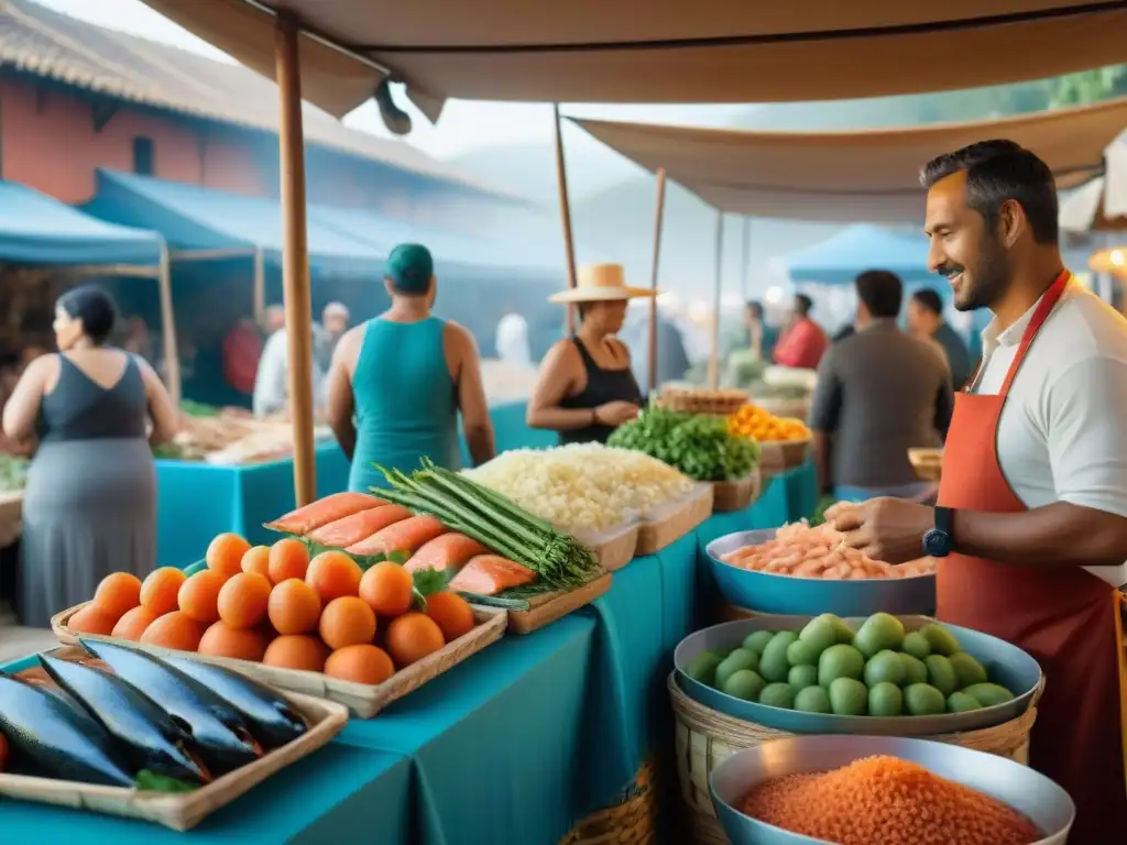 Un mercado vibrante en el Festival del Salmón La Paloma: gastronomía, colores y cultura costera en su máxima expresión