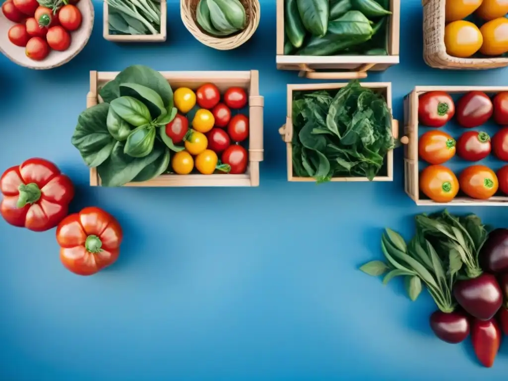 Un mercado agrícola vibrante en Uruguay, con productos locales frescos y coloridos bajo un cielo azul