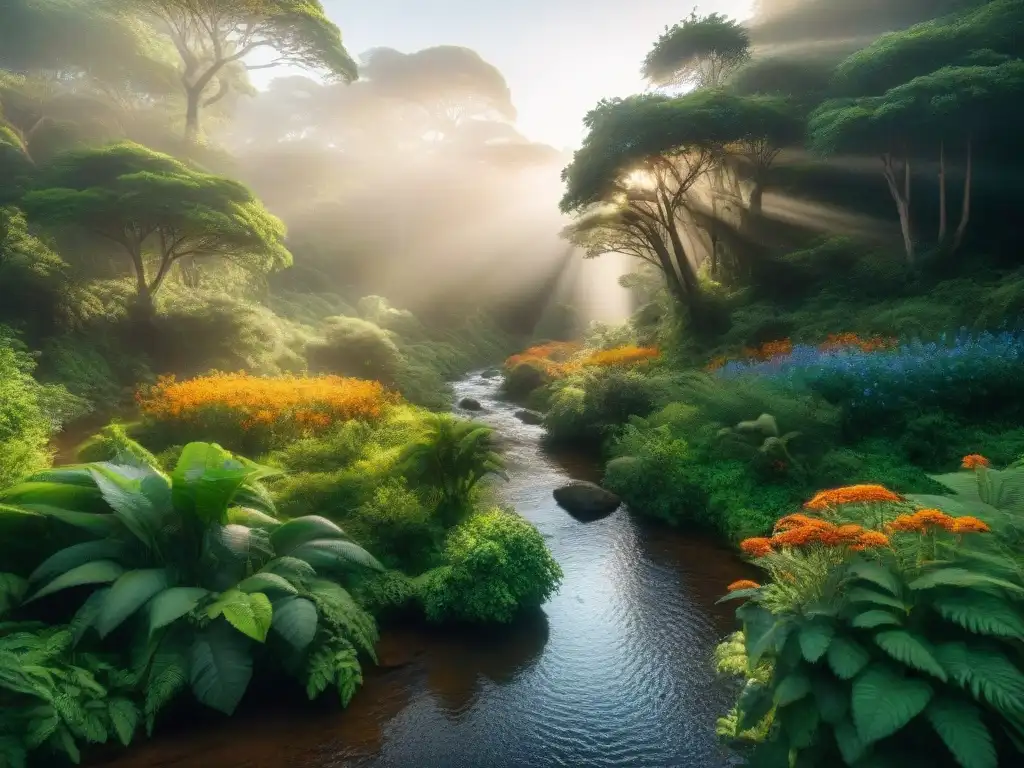 Un misterioso sendero secreto en Uruguay, rodeado de exuberante vegetación y aves exóticas