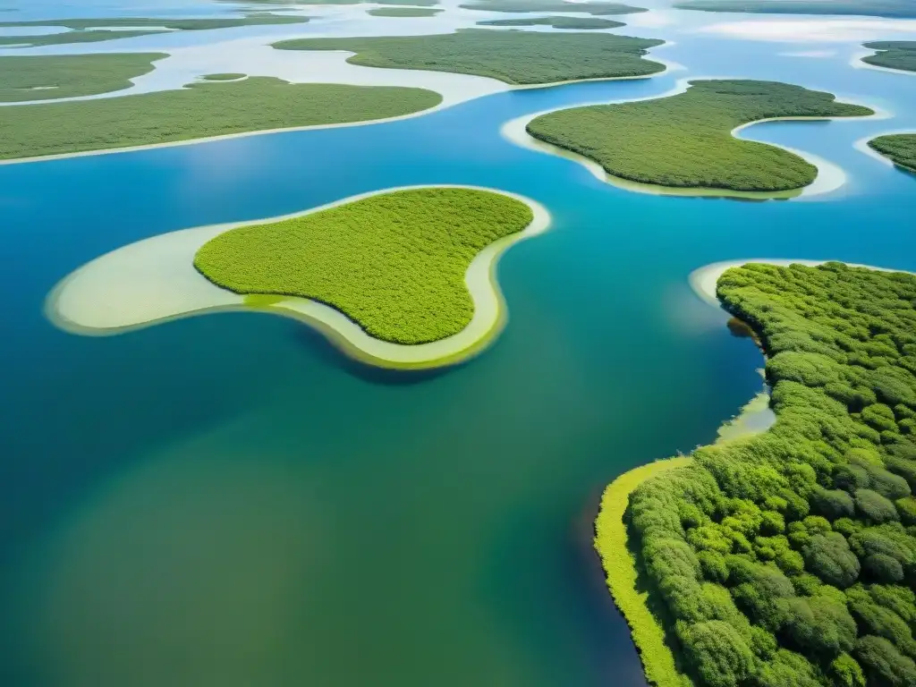 Un mosaico de vegetación verde rodeando ríos y lagunas en el ecosistema de agua dulce Uruguay