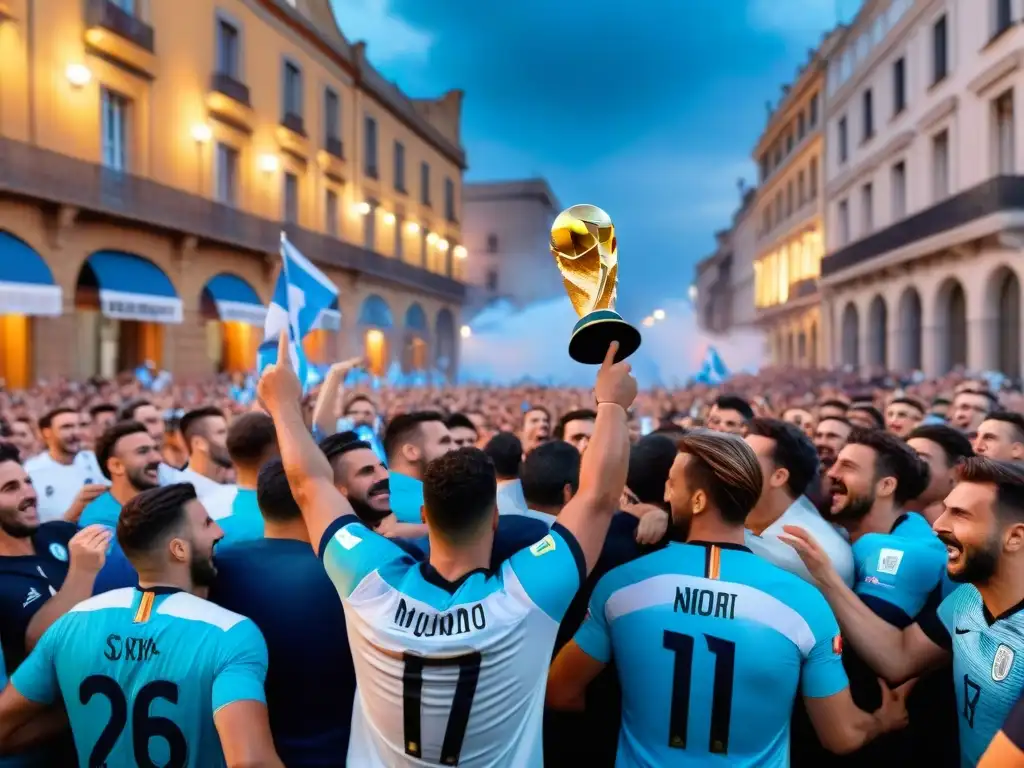 Multitud eufórica en Montevideo tras triunfo histórico de Uruguay en Mundial de Fútbol