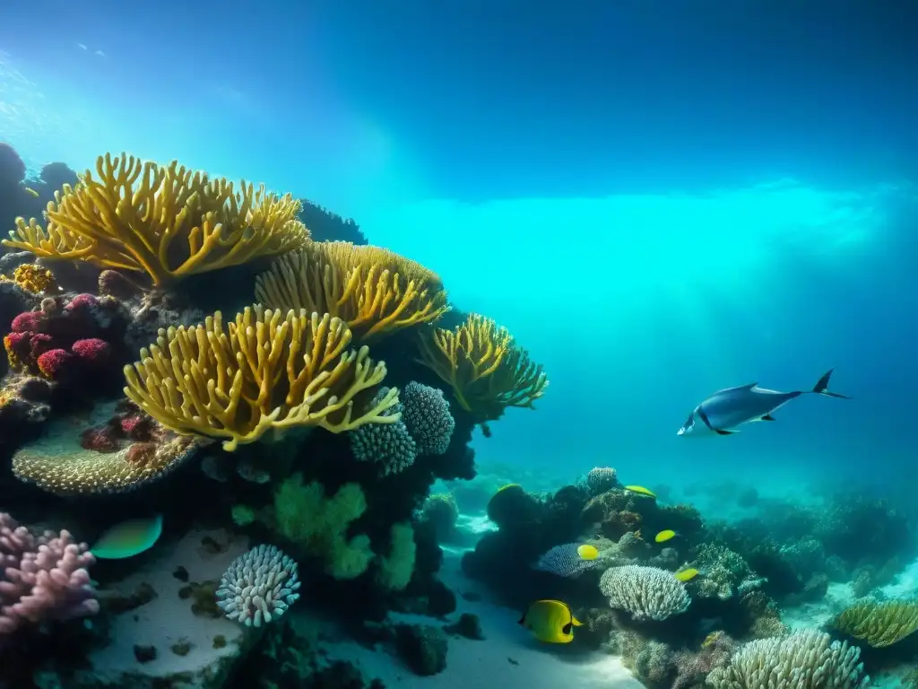 Explora el mundo submarino de Uruguay: un vibrante arrecife de coral con peces coloridos, corales y plantas marinas en aguas cristalinas