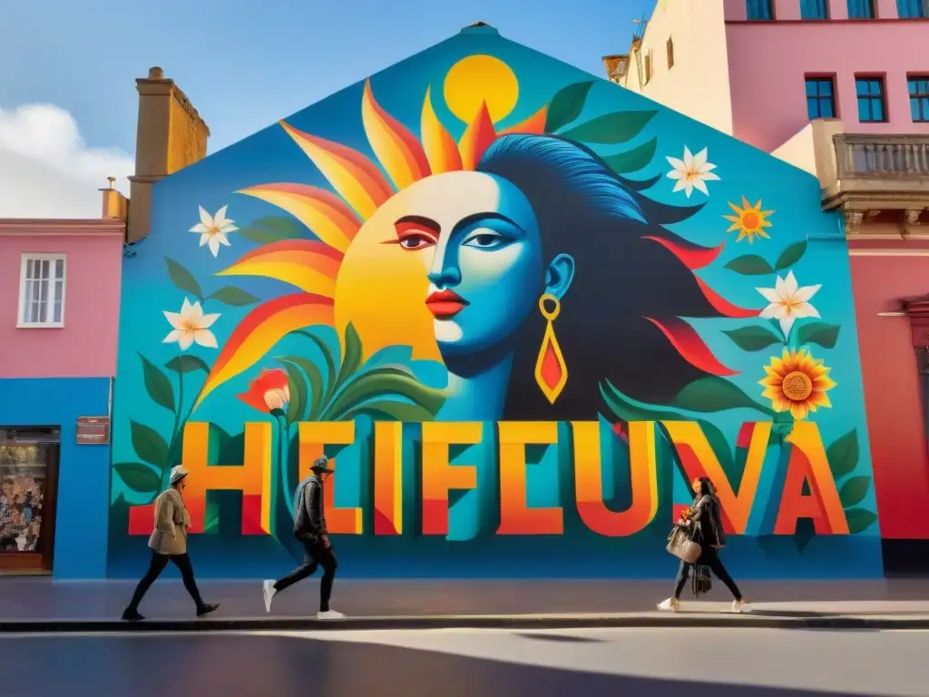 Un mural colorido en Montevideo, Uruguay, fusionando tradición y modernidad