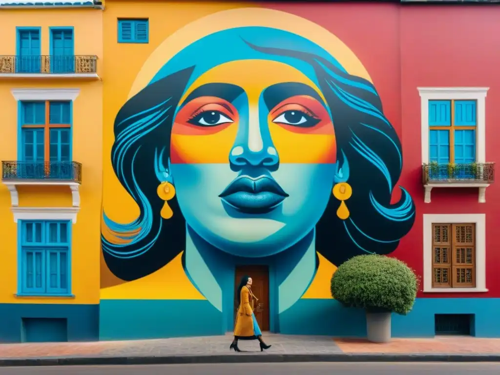 Un mural impactante en una bulliciosa comunidad uruguaya, retratando la diversidad y la armonía entre personas de diferentes orígenes