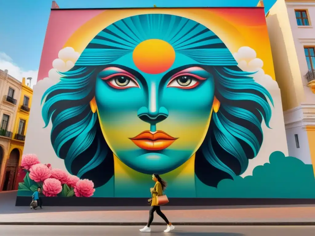 Un mural interactivo en Montevideo, Uruguay, mezcla folklore uruguayo y arte urbano moderno