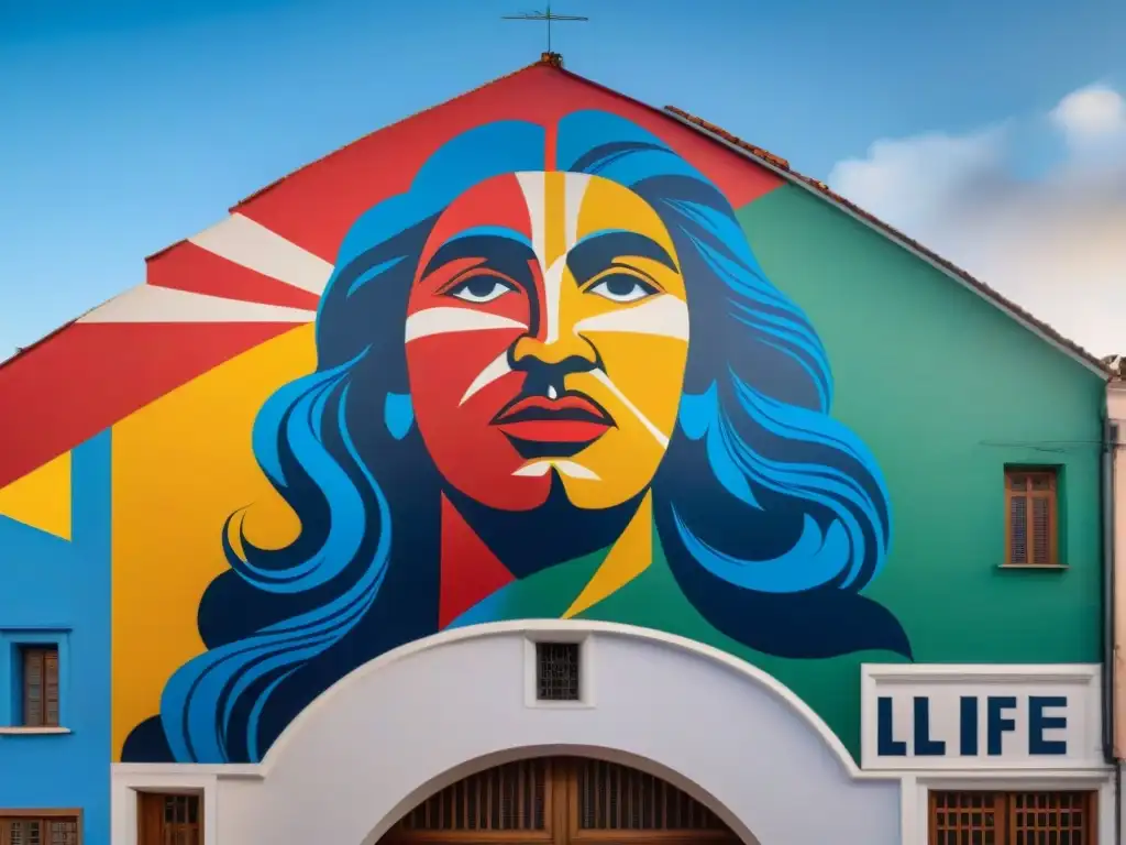 Un mural político imprescindible en Uruguay, detallado y vibrante, que cuenta la historia revolucionaria del país con colores y símbolos llamativos