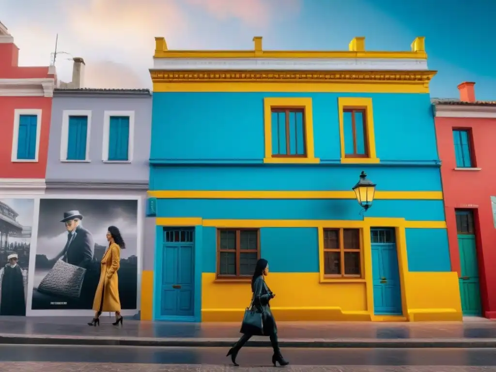 Un mural urbano en Montevideo, Uruguay, fusiona la dualidad de la vida urbana y rural con contrastes vibrantes