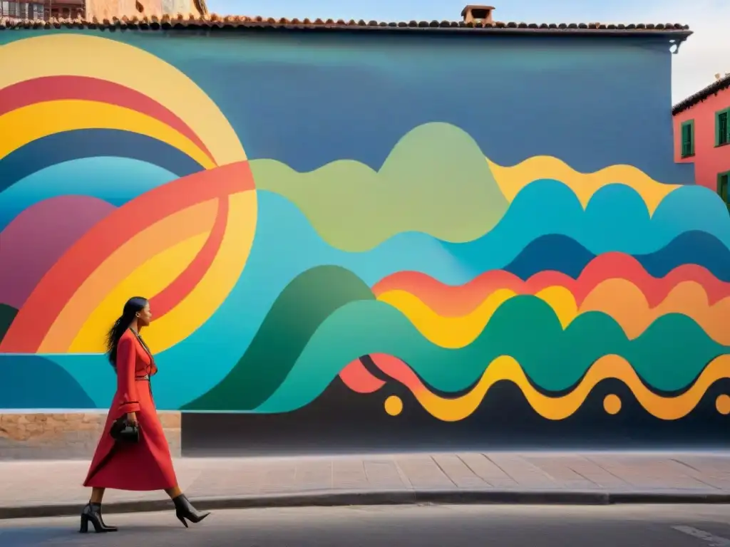 Arte mural vibrante en Rivera: cultura e historia se fusionan Un mural vibrante en Rivera, con artistas y espectadores maravillados