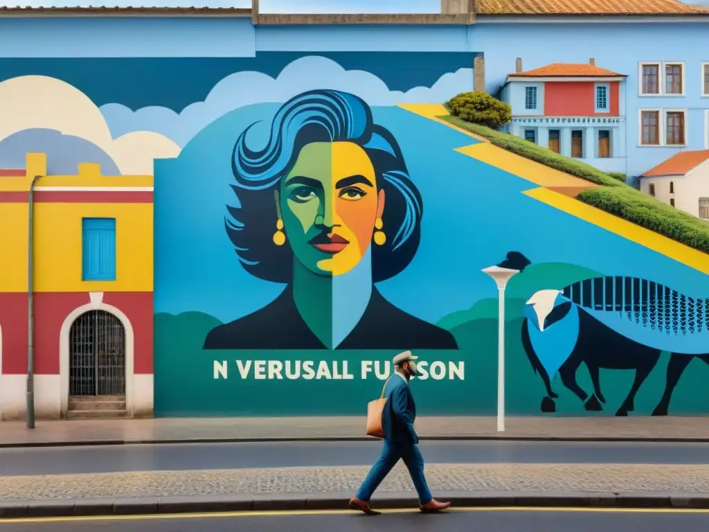 Un mural vibrante y detallado en Uruguay fusiona historia, cultura y tendencias en un relato visual cautivador