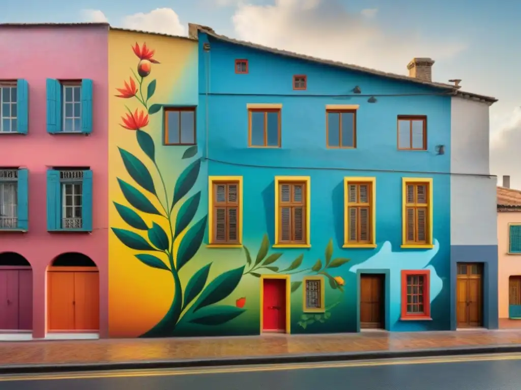 Un mural vibrante en Maldonado, Uruguay, destaca la flora y fauna local con colores vivos