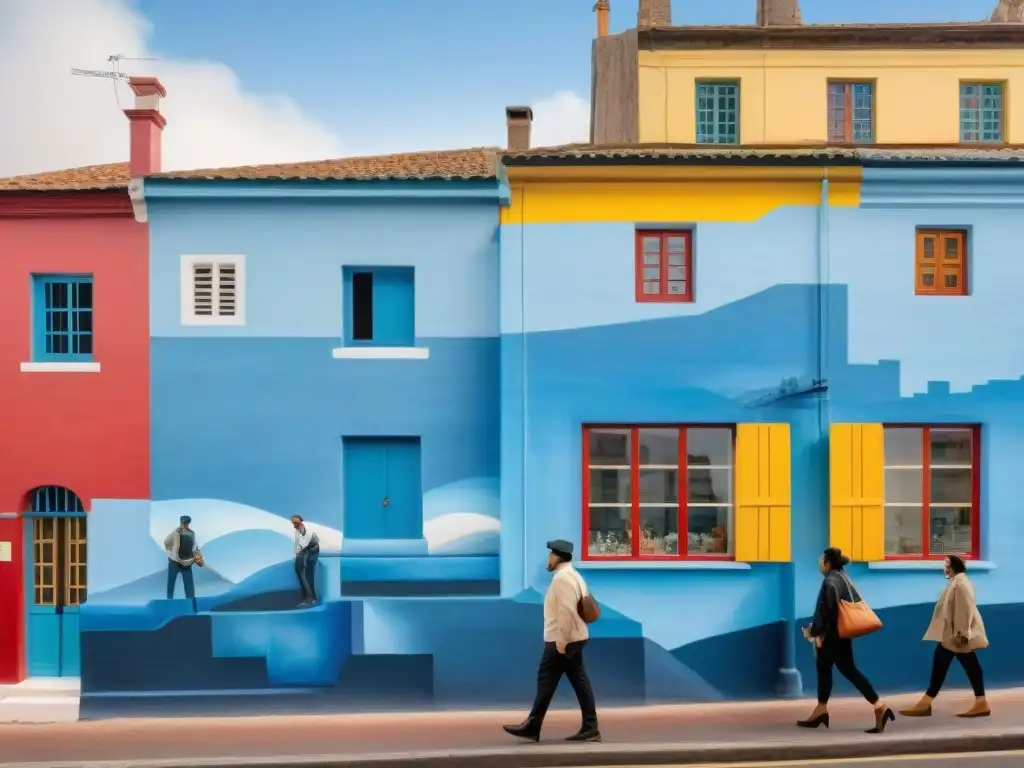 Un mural vibrante de Canelones, Uruguay, lleno de color y detalle