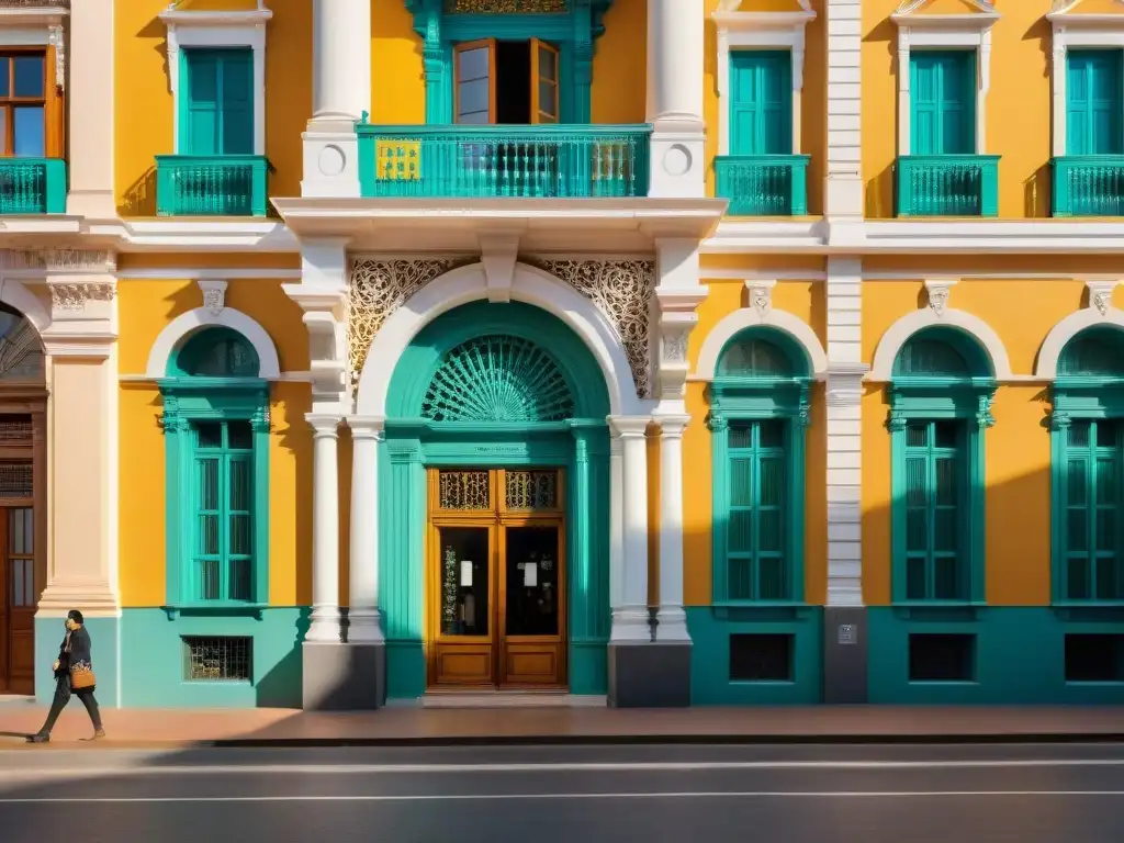 Façade del Museo Zorrilla Montevideo: encanto literario en arquitectura neoclásica con columnas ornamentadas y luz cálida