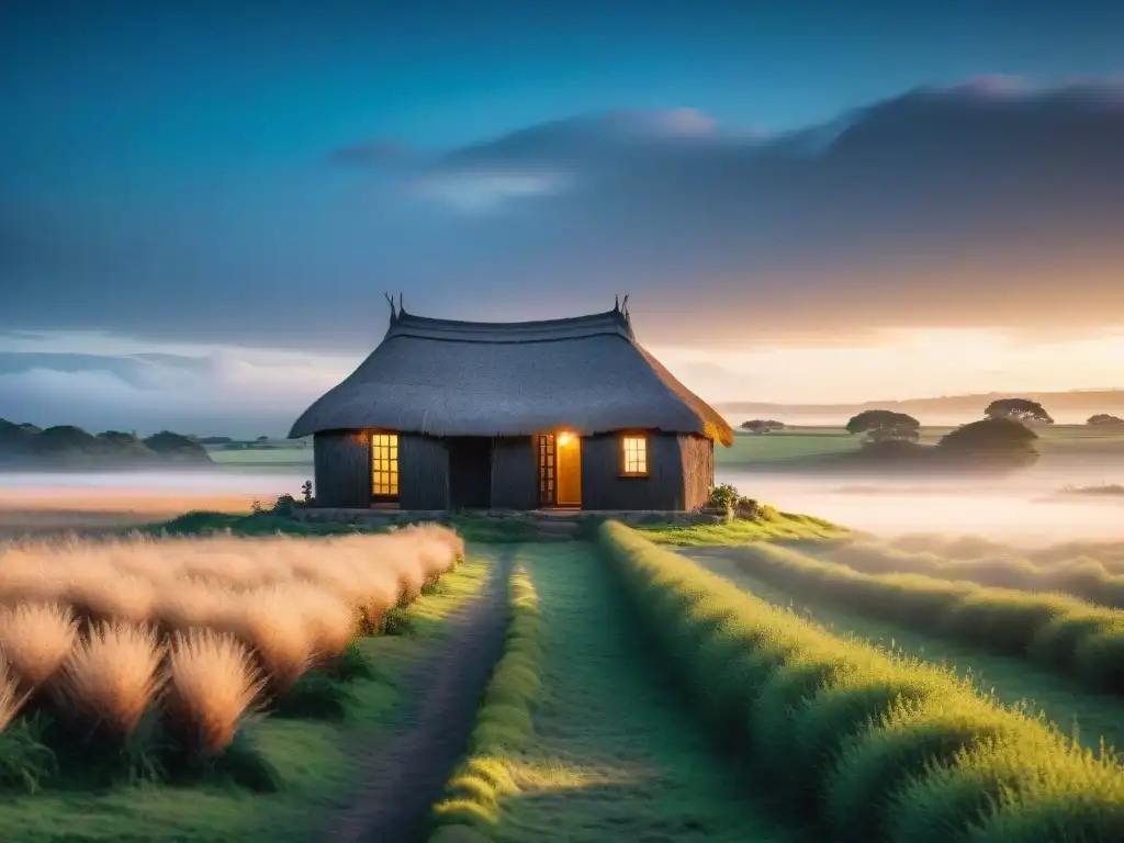 Noche mágica en el campo uruguayo con casa rural bajo la luna