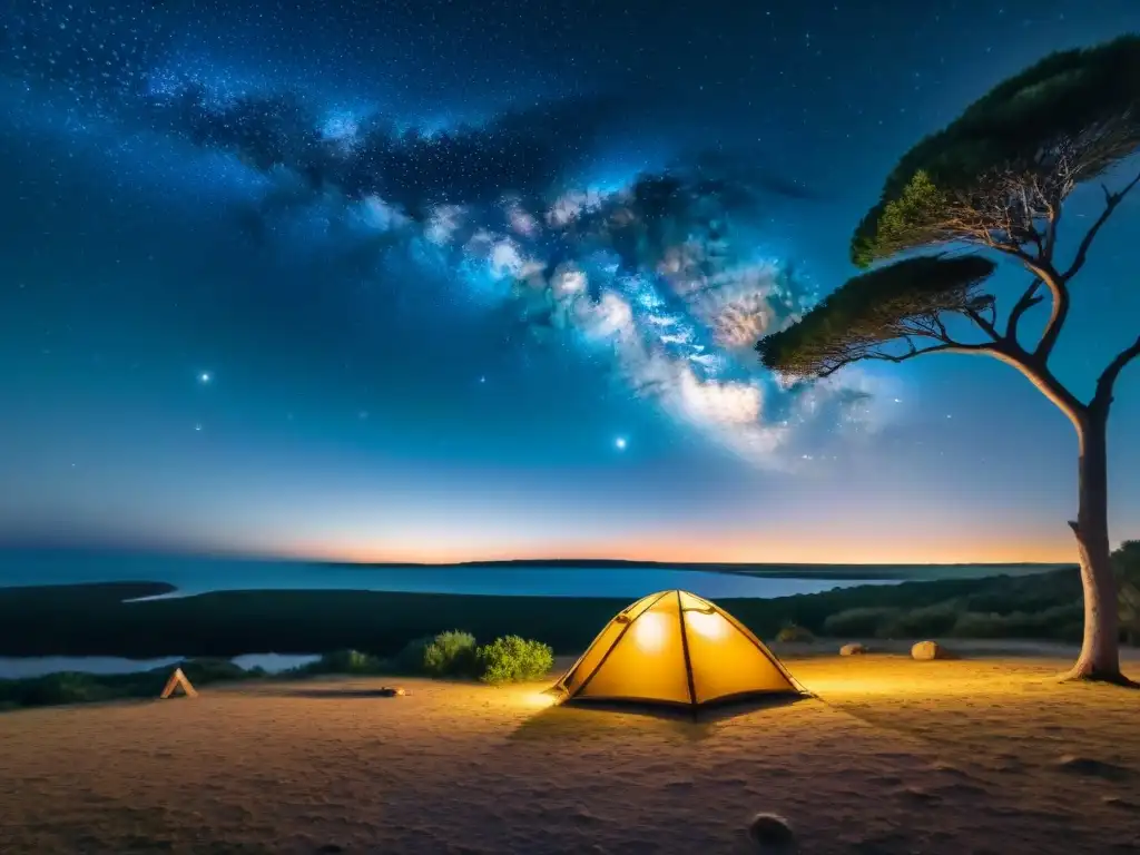 Noches estrelladas en un campamento remoto en Uruguay