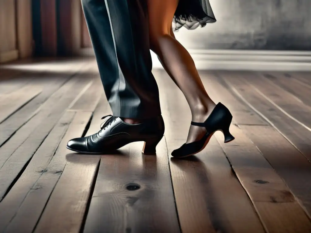 Pasión y nostalgia en los orígenes del tango en Montevideo, con los pies danzantes de dos bailarines en una milonga