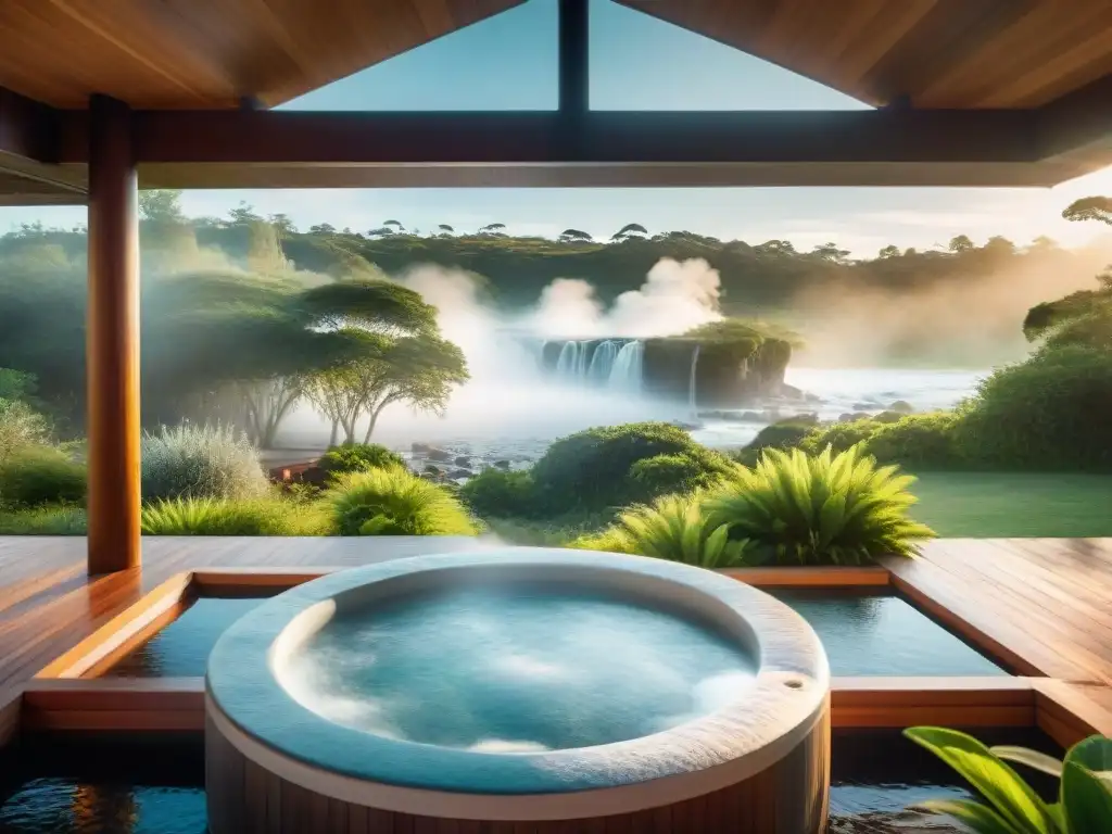 Un oasis de tranquilidad en un lujoso spa en Uruguay, con aguas termales y exuberante vegetación