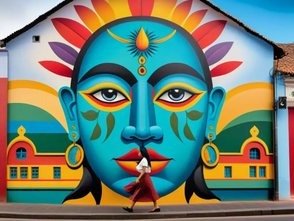 Una obra de arte urbano en Tacuarembó, Uruguay, que captura la rica herencia cultural de la región con colores vibrantes y detalles intrincados