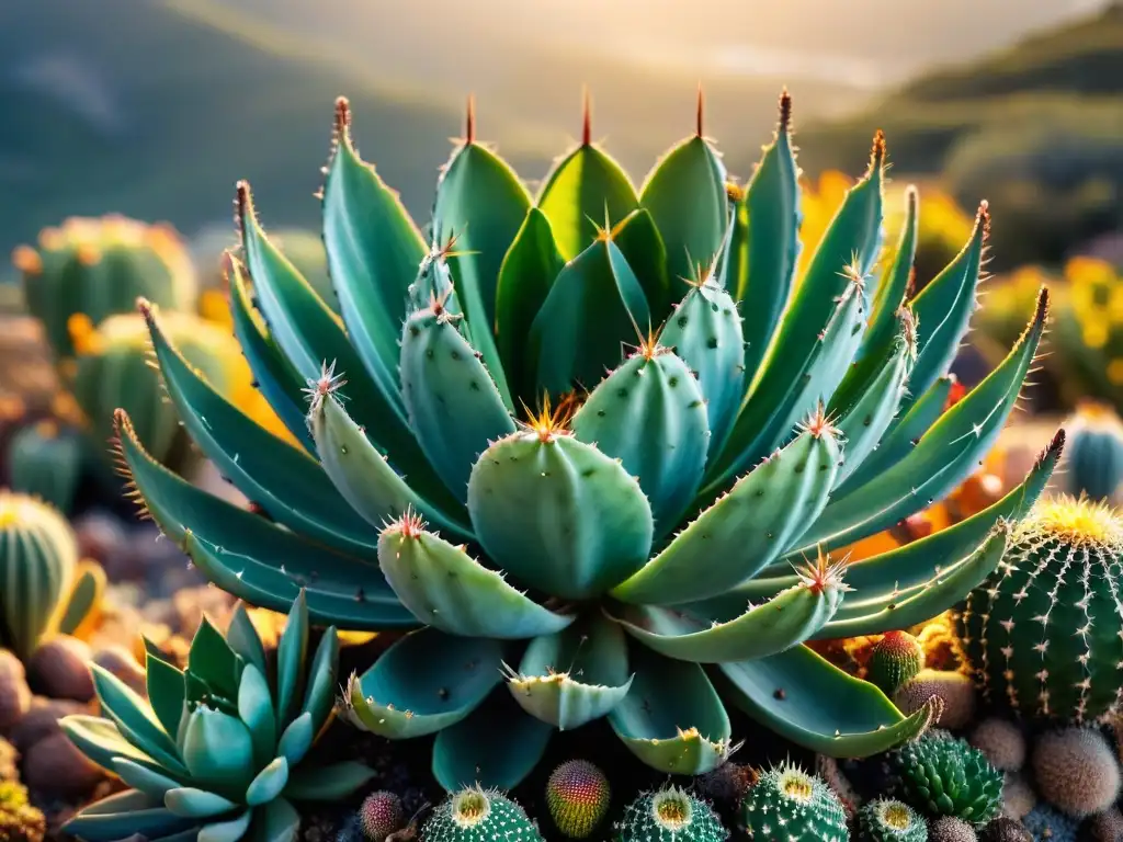 Un paisaje cautivador de cactus y suculentas en Uruguay, con una belleza natural única