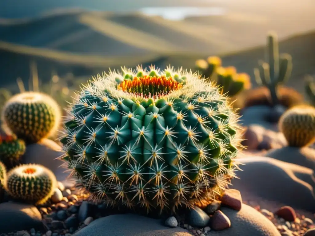 Un paisaje desértico vibrante en Uruguay, con cactus y suculentas nativos