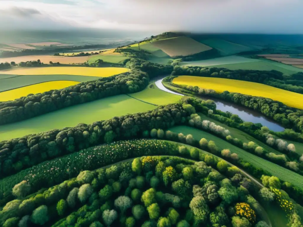 Un paisaje encantador de Uruguay visto desde un dron