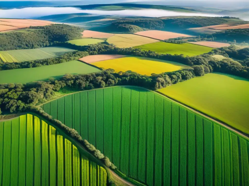 Un paisaje de ensueño en Uruguay, con colinas verdes interminables bañadas por el sol