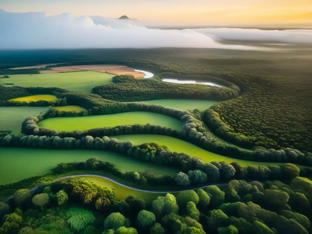 Un paisaje espectacular de Uruguay resaltando la biodiversidad y la serenidad, ideal para ecoturismo en Uruguay proyectos sorprendentes