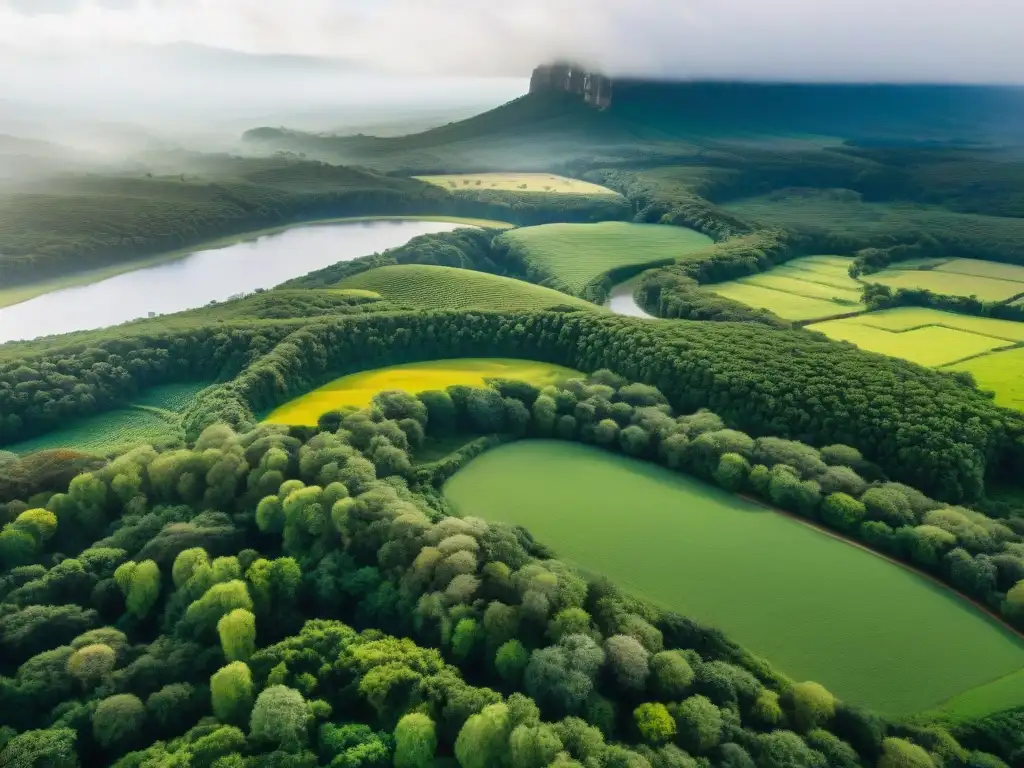 Un paisaje exuberante de Uruguay, resaltando su belleza natural