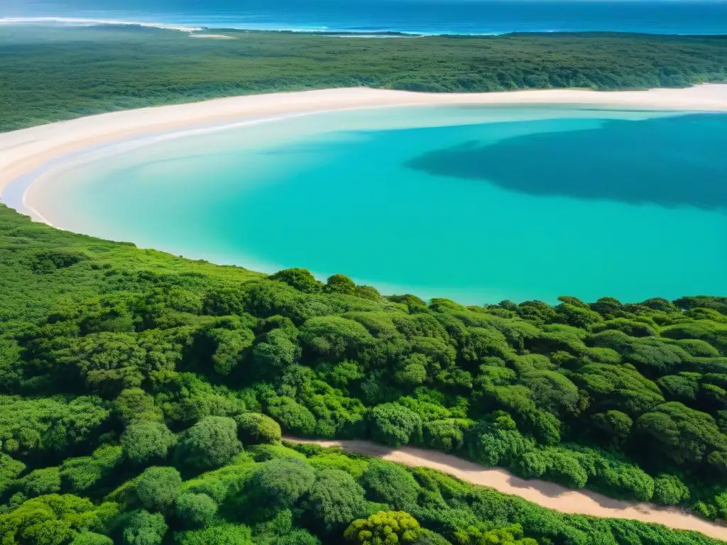 Un paraíso costero en Uruguay: playas cristalinas, olas suaves, bosque verde y ecoturistas explorando