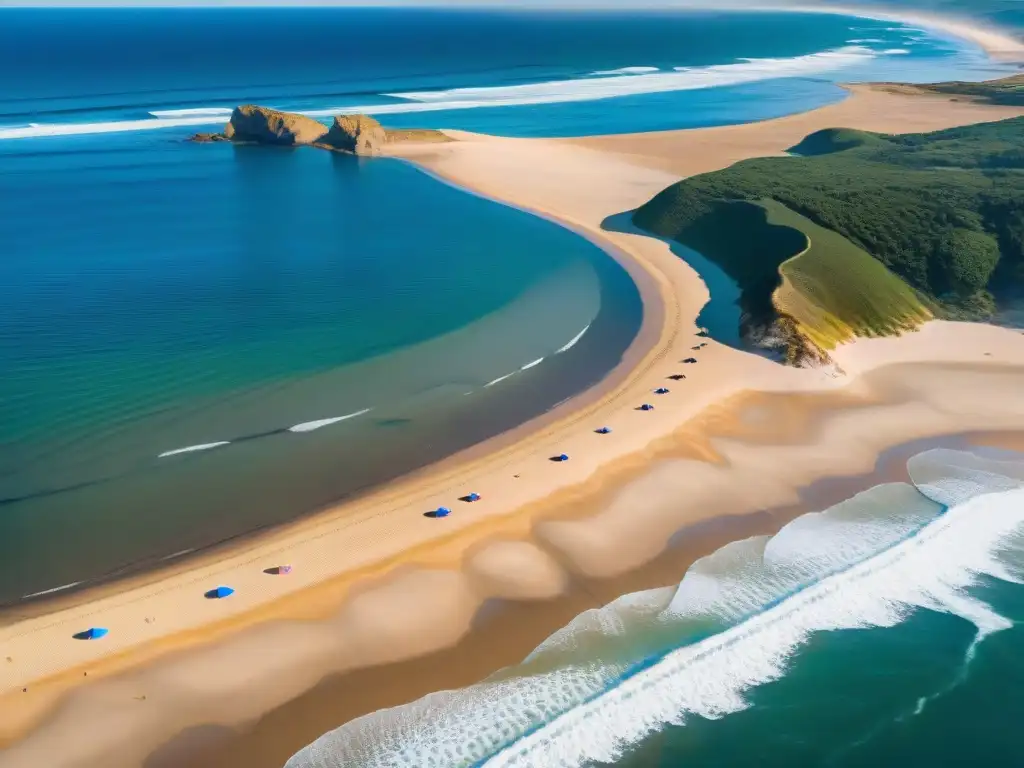 Un paraíso costero: las playas de Valizas y Aguas Dulces turismo, con surfistas y sombrillas coloridas bajo el sol dorado