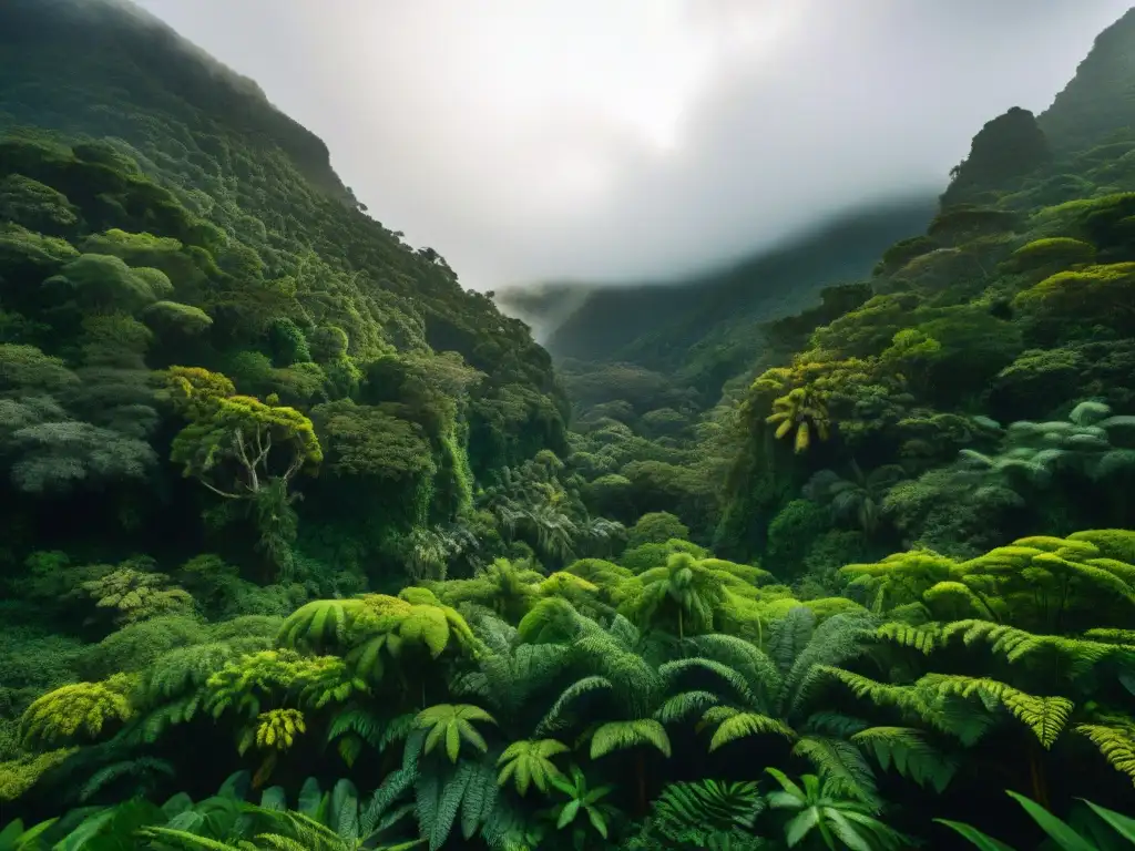 Un paraíso de diversidad natural uruguaya paisajística en un exuberante bosque tropical