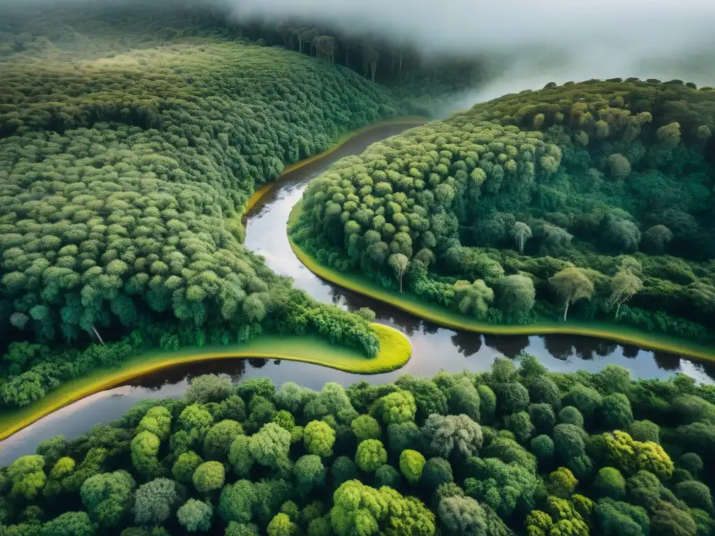 Un paraíso de biodiversidad en Uruguay: bosque exuberante, arroyo cristalino, aves nativas volando