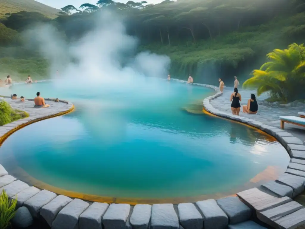 Un paraíso de relajación en las Termas de Uruguay, con aguas termales cristalinas y vegetación exuberante