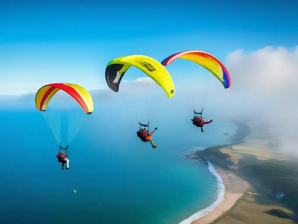 Parapentistas disfrutan la libertad en el cielo de Uruguay, destacando la emoción y seguridad de los deportes aéreos