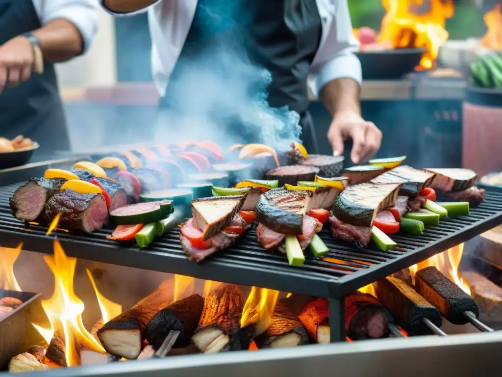 Una parrillada uruguaya tradicional con influencia italiana, chefs expertos, un chivito suculento y comensales ansiosos