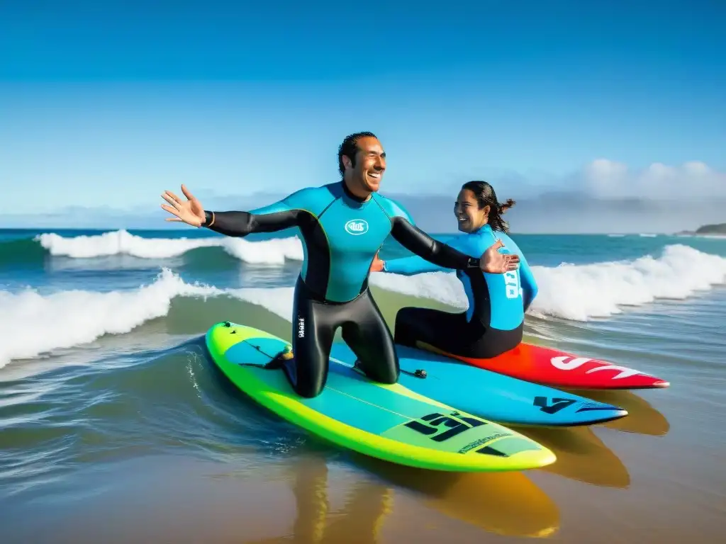 Personas con diversidad de habilidades practican surf inclusivo en Uruguay