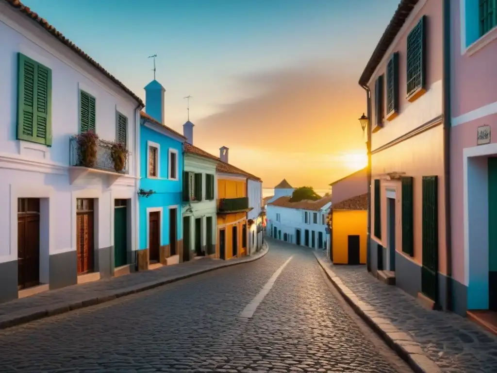 Pintoresco atardecer en Colonia del Sacramento, Uruguay, reflejando literatura, cultura y conservación patrimonial