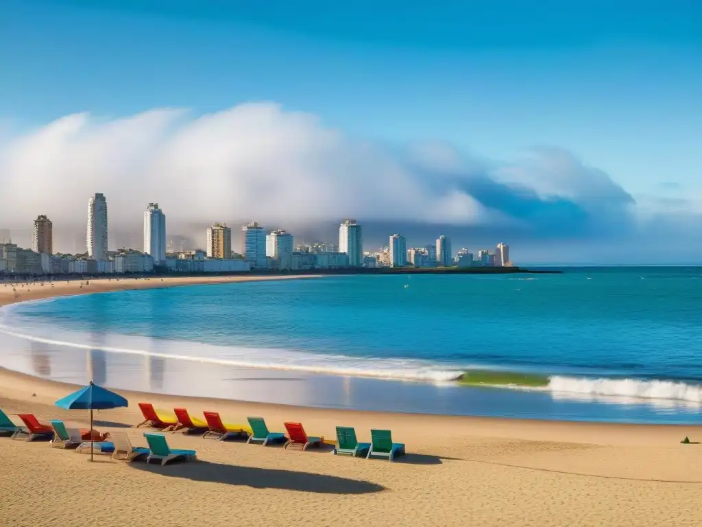 Playa urbana en Montevideo: diversión y comunidad bajo el sol