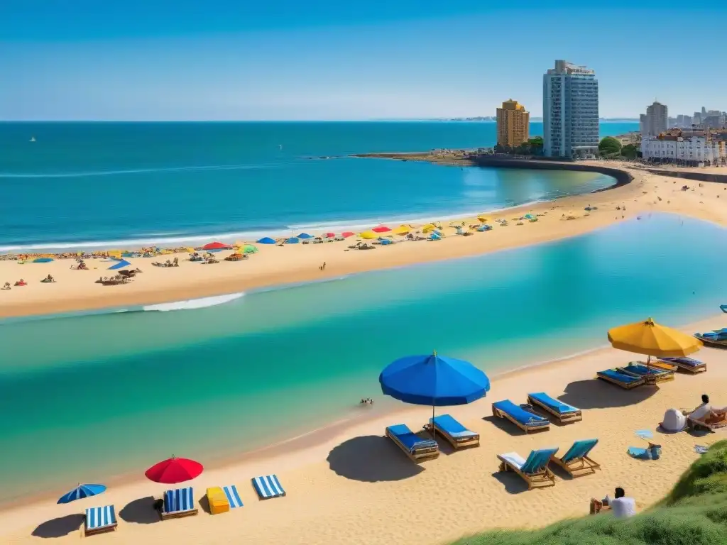 Playa Ramirez: ambiente vibrante con locales y turistas disfrutando del sol y la arena