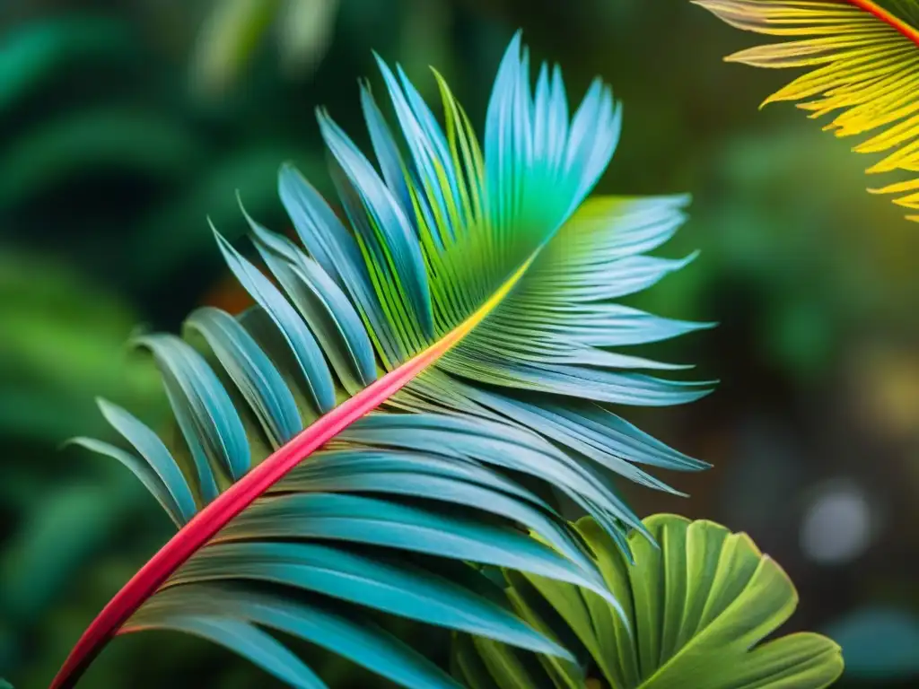 Plumaje vibrante de ave tropical entre la exuberante vegetación, reflejando la diversa naturaleza en Esteros de Farrapos