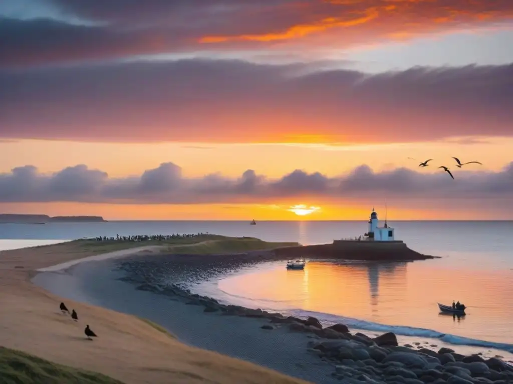 Una postal mágica de la hora dorada en la costa uruguaya, ideal para Fotografiar costas uruguayas técnicas