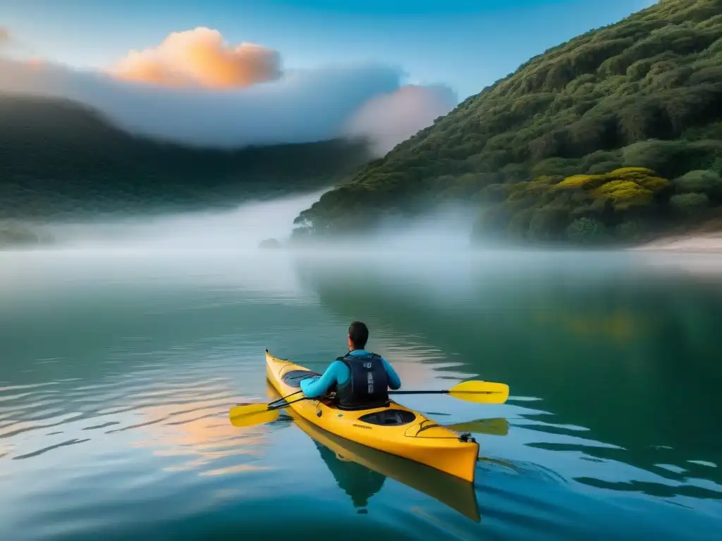 Excursión en kayak para principiantes en Uruguay al atardecer en Laguna Garzón