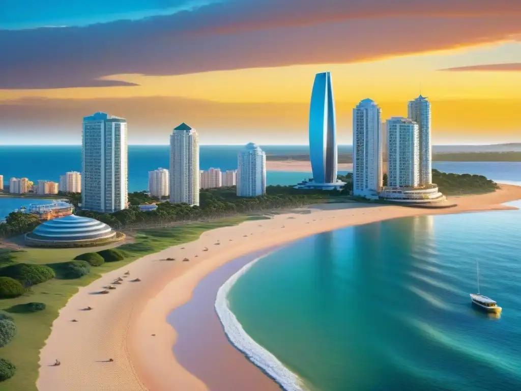 Explora Punta del Este Virtual: Comparación detallada entre realidad y virtualidad, mostrando la belleza de sus playas y calles