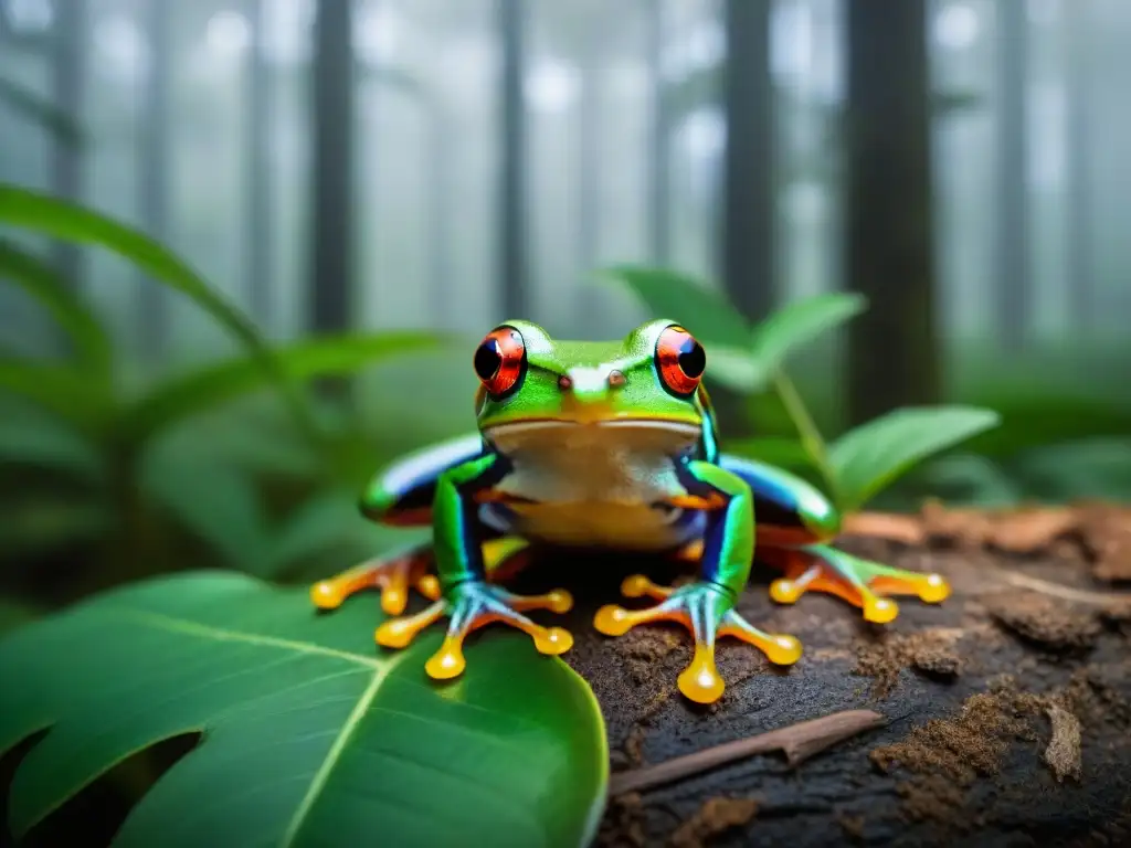 Fotógrafo captura rana arbórea en la exuberante selva uruguaya