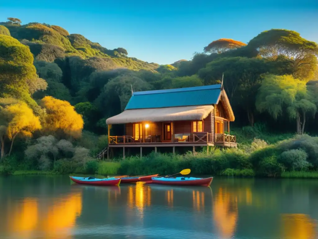 Un refugio acogedor en un ecolodge en Uruguay rodeado de naturaleza exuberante