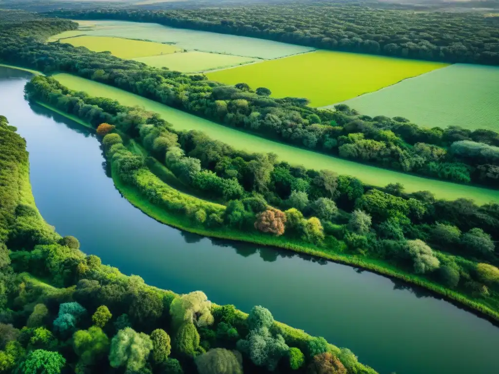 Un refugio ecológico junto al río en Uruguay, resaltando la armonía con la naturaleza