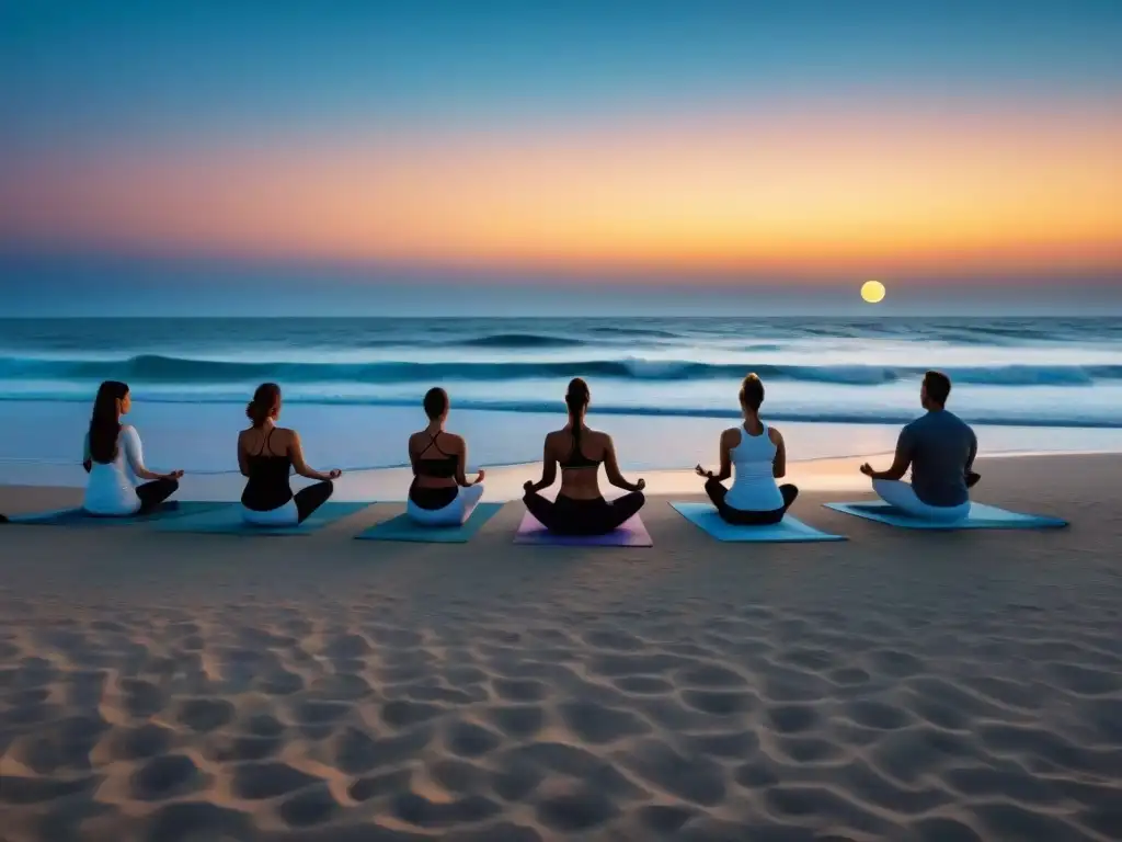 Retiro de meditación luna llena en Uruguay: yoga bajo la luna en la playa, serenidad y conexión espiritual