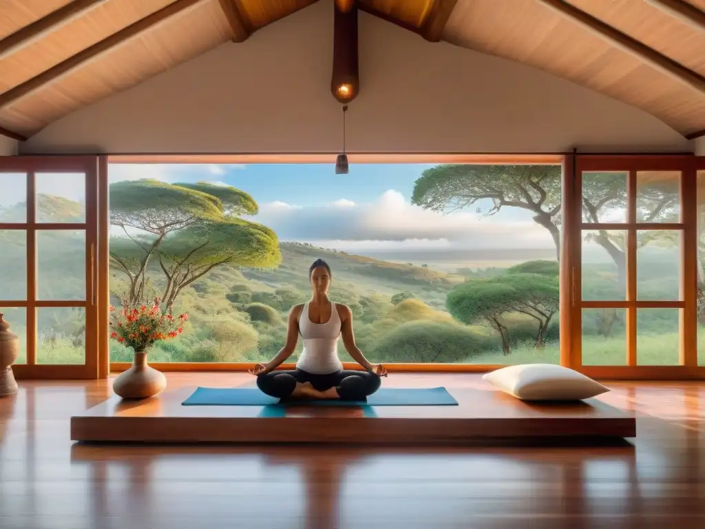 Retiro de yoga en Uruguay: cabaña rústica en el campo, rodeada de naturaleza, ideal para meditar y relajarse